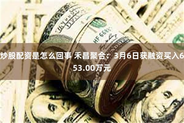 炒股配资是怎么回事 禾昌聚合：3月6日获融资买入653.00万元